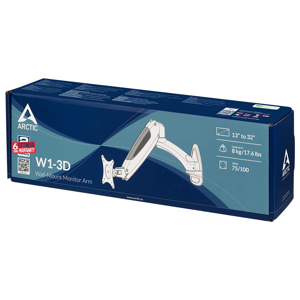 ARCTIC W1-3D - Supporto da Parete Estensibile per Monitor