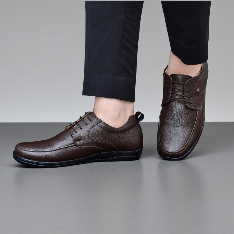 Image of Restroad Men's Formal Shoes | Synthetic Leather Lace-Up Office Wear Shoes for Men