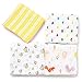 Mamimore Baby Swaddle Blankets Unisex Muslin Swaddle Blankets Soft Silky Bamboo Neutral Receiving Swaddle Wrap for Boys and Girls Newborn to Toddler 47x47 Inch 4 Pack (Yellow)