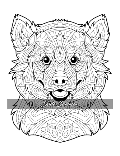 Amazing Dogs Coloring Book: Beautiful Dogs, Adorable Puppies, and Relaxing Designs for Adults and Teens - Image 14