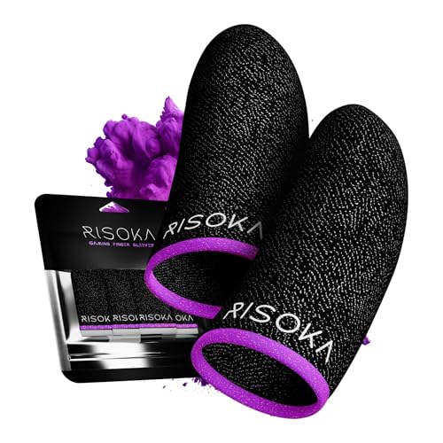 RISOKA 10 Piezas Gaming Finger Sleeves   para el Juego móvil   PUBG Finger Sleeve   Finger Sleeve Gaming   PUBG Mobile Gaming Finger Sleeve   Finger Gloves   Mobile Thumb Trigger Touchscreen