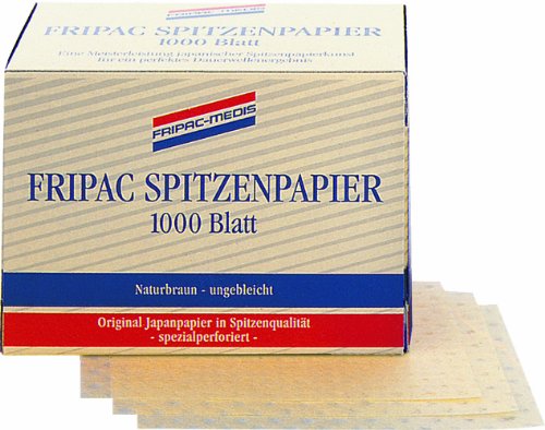 Fripac-Medis Professional Spitzenpapier Blattgröße 75 x 55 mm naturbraun ungebleicht, 1000 Blatt