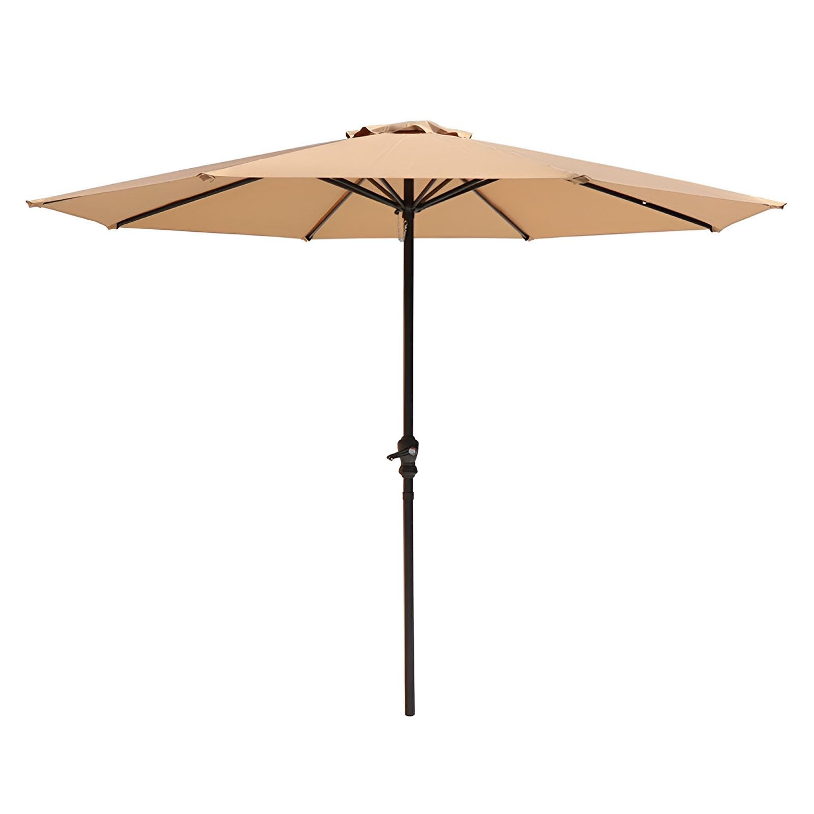 Zewnętrzny parasol ogrodowy 2,7 m, parasol na rynek wentylacyjny ze stalowym drążkiem 3,8 cm, korbą i 8 żebrami na taras, podwórko