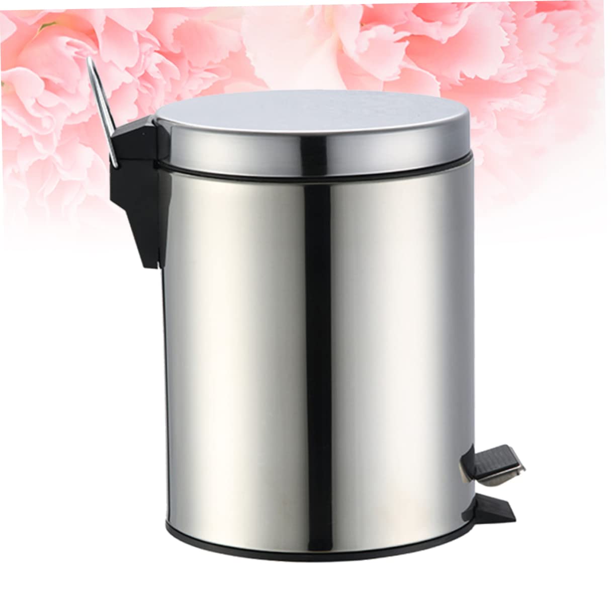 Alipis Pattumiera in Acciaio Inox 5l Pedale Set 1 Argento | Secchio da 5l, Uso per Lavanderia e Toilette, Finitura Metallica, Confezione Singola