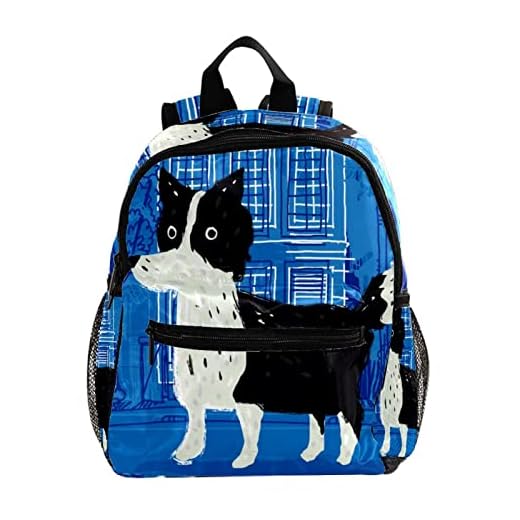 Söt Border Collie hund valp lätt skolryggsäck småbarn ryggsäck liten resa axelväska för pojkar flickor barn