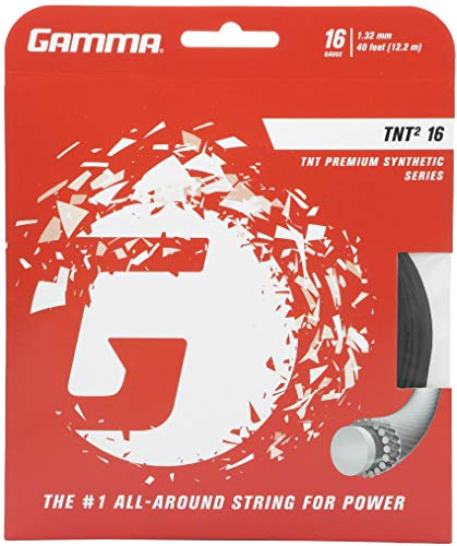 (black) - Gamma TNT2 - Tennis String Set Playability - 12.2m