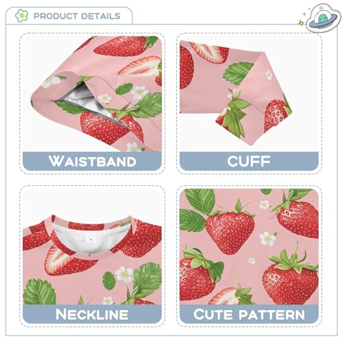 JUNZAN Sweet Strawberries Fruit Blush Kids Girls Hoodie Sweatshirt Long Sleeve Sweatshirt With Hoodie Athletic 4T3