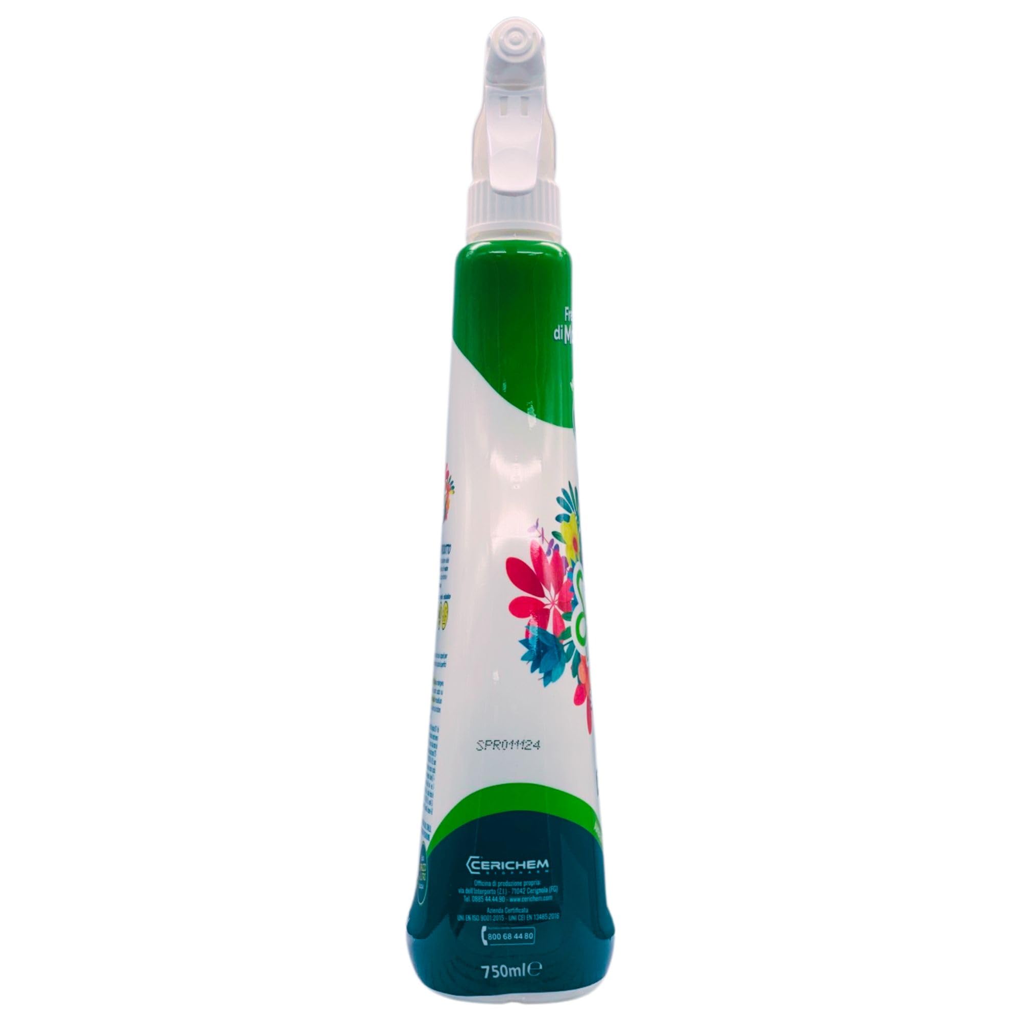 Detergente Multiuso Spray, Il Profumatore Igienizzante Superconcentrato, FRESCHEZZA DI MONTAGNA. Deterge a Fondo, Rimuove Germi e Batteri, 48h Di Pulito Profumato 750ml (6 Spray) + Panno In Lattice