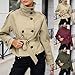 Generisch Trenchcoat Damen Kurz Zweireihig Jacke Mit Gürtel Kurzmantel Übergang Windjacke Leicht Mantel Trench Coat Einfarbig Jacken Stehkragen Herbstjacke Casual Übergangsjacke Büromantel