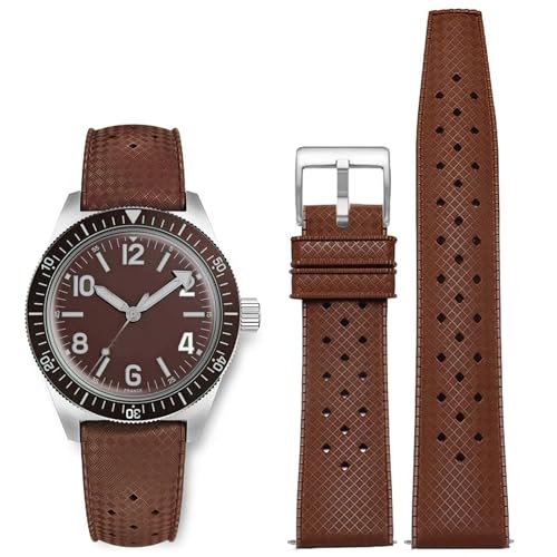 Image of FKM Rubber Watch Bands Tropical Style Quick Release Fluororubber Watch Strap 18mm 20mm 22mm Universal Soft Breathable Durable Sporty FKM Rubber Replacement Band Strap for Men Women