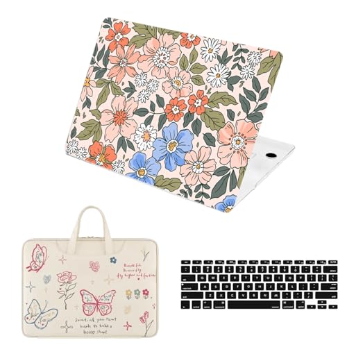 Funda MacBook Pro 13 A1278 carcasa rígida rosa con protector de teclado y bolsa