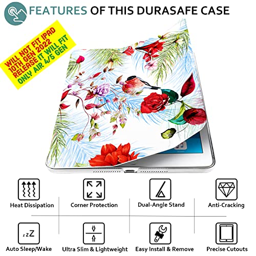 Image of DuraSafe Cases for iPad Air 6th / 5th / 4th Gen iPad Air 11 Floral Ultra Slim Smart Cover with Auto Sleep /Wake Function