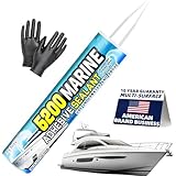 5200 Marine Sealant for Boats & RVs-Fast-Cure (30 Mins), Waterproof, UV-Resistant, High-Bond Adhesive Sealant for Hulls, Decks, Fiberglass, Wood & Metal-Eco-Friendly, Low Odor, with Gloves&Nozzle (1)