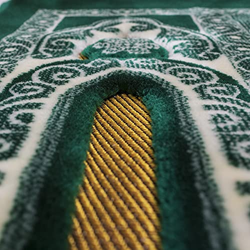 Modefa-Islamic-Prayer-Rug-Double-Plush-Large-Wide-Velvet-Carpet-Traditional-Muslim-Janamaz-Sajada-Thick-Turkish-Prayer-Mat-for-Men-Women-Ramadan-or-Eid-Gift-Floral-Mihrab-Green