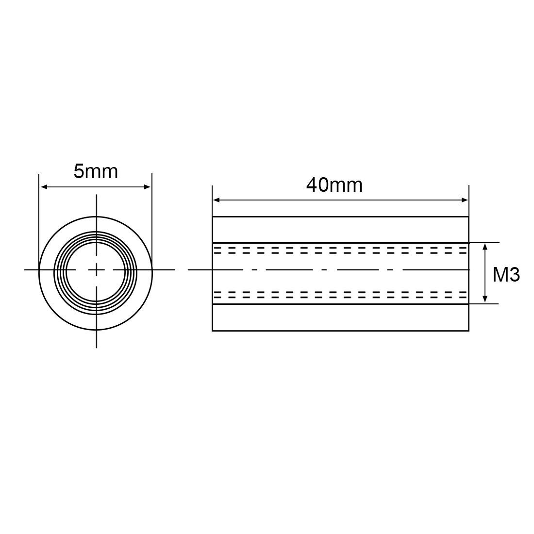 Entretoise Hexagonal Femelle femelle M6 10X70 Filetée sur 10/10 Acier