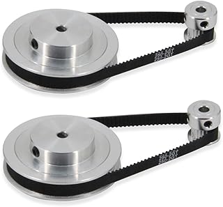 Befenybay 2Kit 2GT Synchronous Wheel 20&80 Teeth 5mm Bore Aluminum Timing Pulley with 2pcs Length 250mm Width 6mm Belt (20-80T-5B-6)