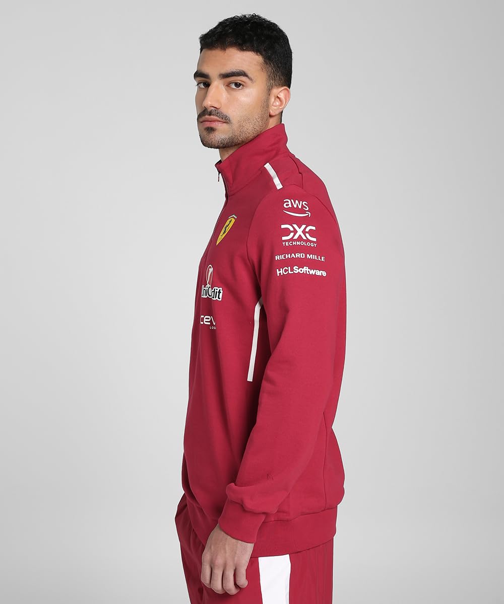 PUMA Scuderia Ferrari F1 Maglione 1/2 Zip Team 2025 Rosso
