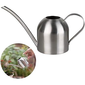 Stainless Steel Watering Can Small Watering Can with Long Spout for Succulents in the Home Indoor and Outdoor Garden 500ml Silver