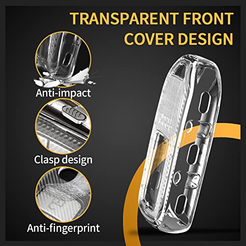 Image of Key Fob Case TPU Cover Compatible with Honda Accord Hybrid Civic CROSSTOUR CR-V CR-Z FIT HR-V Odyssey Transparent Carbon Fiber Texture 3 4 5 6 7 Button Protective Key Shell