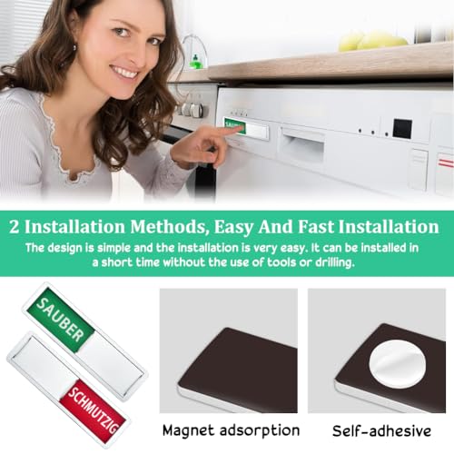REFORUNG SAUBER/SCHMUTZIG Schiebeschild Geschirrspüler Magnet-Schild Sauber/Schmutzig Zeichen Clean/Dirty Sign Spülmaschinenmagnet Indicator Geschirrspüler Küchenzubehör - Kitchen Gadgets