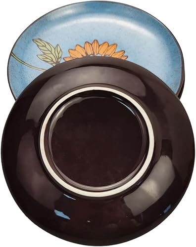 Miniatura 4 de Bicuzat - Plato para aperitivos (porcelana, 6.0in, 4 unidades), diseño de flores y pájaros