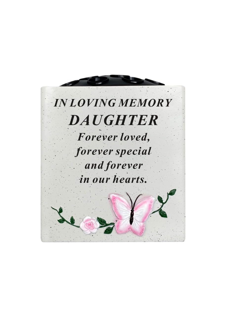 Daughter Memorial Flower Vase Rose Bowl Holder Pot Crem Graveside Garden Ornamen
