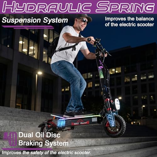 Image of JUNLING Electric Scooter, 3600W /4000W Dual Motor, 45 /50 Mph Top Speed, 50 /55 Miles Max Range, 18.2AH /36AH Battery, Dual Suspension Hydraulic Braking System