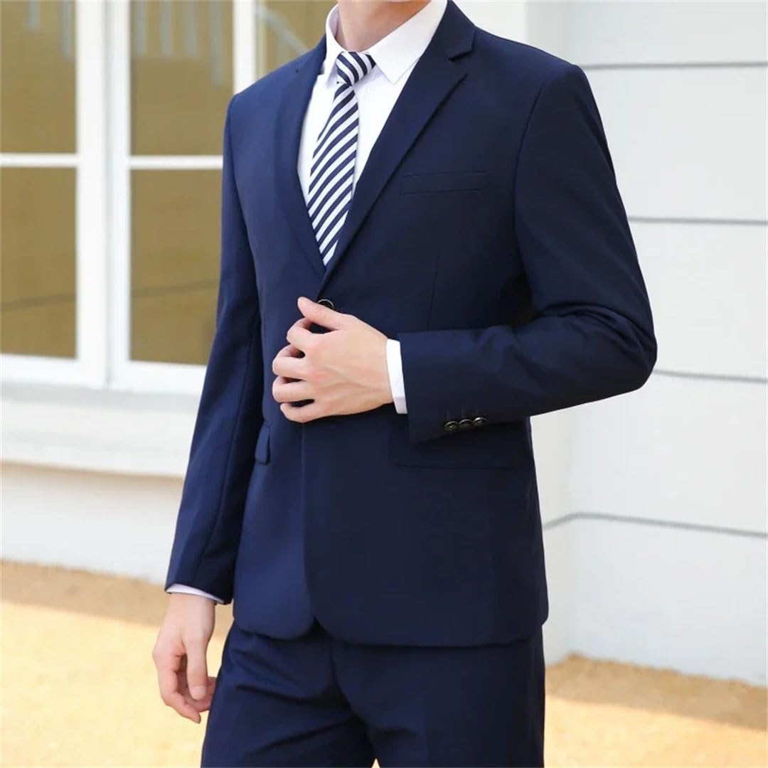 Uomini Affari Sottile Tinta Unita Professionale Abito Sposo Best Man Suit (Blazer + Pantaloni)