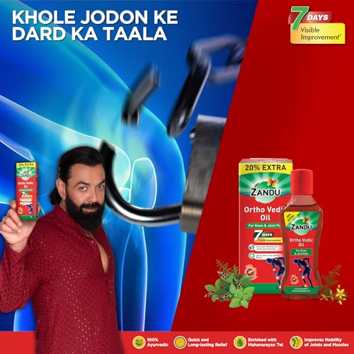 Zandu Ortho Vedic Oil - 120ml | Ayurvedic Oil for Relief from Knee and Joint Pain,Muscle Pain, Osteoarthritis Visible Improvement in 7 days - Image 6