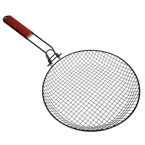 OUNONA Multi-use Grill Baskets Sturdy Carbon Steel Outdoor Barbecue Baskets for Veggies Meat