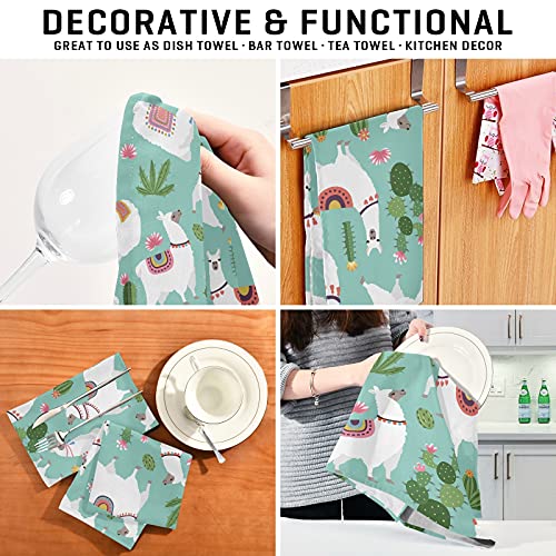 Susiyo Cactus And Llama Pattern Kitchen Dish Towels Imitate Linen Dish Towels Soft Decorative Towels For Kitchen Tea Towels For Cooking And Baking thumb #6