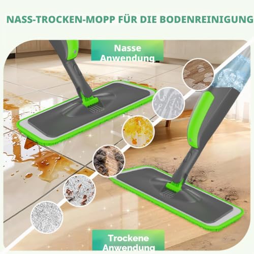 ILAVCOOL Sprühwischer Bodenwischer Wischer mit Sprühfunktion, Wischmopp für Bodenreinigung...