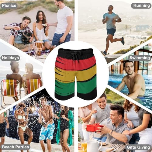 Mens Swim Trunks Funny Surfing Board Shorts with Elastic Waist Drawstring Pocket4