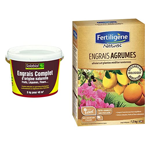 Solabiol SOCOMP5 Engrais Complet - Fruits, Légumes, Fleurs | Seau 5 Kg Utilisable en Agriculture Biologique & Naturen Engrais Agrumes 1,5 kg