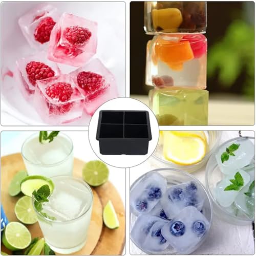 Molde de silicona para cubos de hielo 4 cuadrados miniatura 4