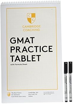Spiral-bound GMAT Practice Tablet with Formula Sheet & Markers Book