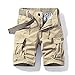 Muscularfit Work Cargo Shorts Linen Shorts Men 2023 Regular and Big & Tall Fashion Outdoor Cargo Shorts Summer Drawstring Elastic Waist Shorts Cargo Shorts for Men Khaki M
