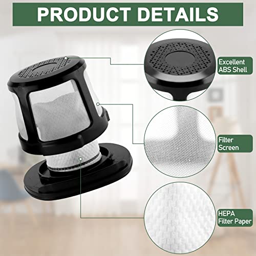 3061 3079 Filter Replacement for Bissell PowerLifter Pet Filter and Adapt Ion Filter, Compatible with 2286 2286A 2482 3079 2387, Compare to Part #1616323 1616322 1617684 (4 Pack) LUXRILIX