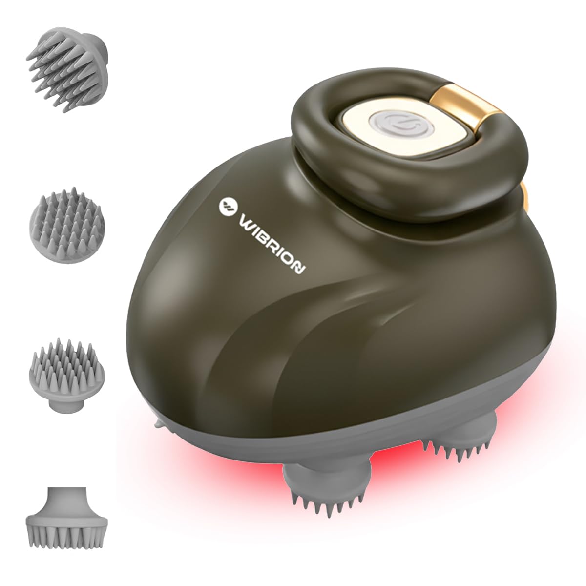 Scalp Massager with Red Light Therapy | Stress Relief & Hair Growth | Rechargeable Handheld Head Kneading Massager | 3 Speed Modes | For Scalp, Body & Deep Clean-image-15