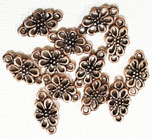 20 pcs of Antique Copper Flower Connector Links 16x8mm, Copper Flower Link, Antique Copper Connector