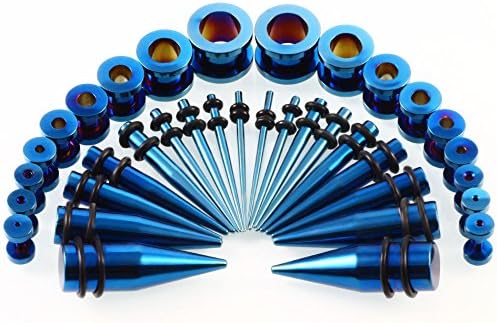 Miniatura 7 de CABBE KALLO Juego de 36 piezas de estiramiento de orejas 14G-00G de acero quirúrgico para principiantes, mujeres y hombres, expansores corporales,