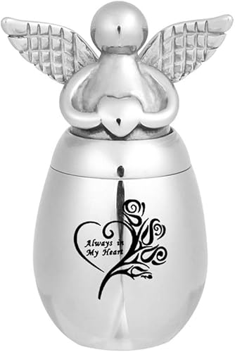 HaoQin jewelry Urnas pequeñas de recuerdo para cenizas humanas, mini urnas de cremación para cenizas, tarro de ceniza conmemorativo de ángel de