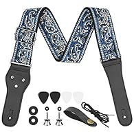 Excellent Leather: The end of our guitar strap is made of excellent leather, sturdy and durable, attaching and detaching from your guitar or bass, which has a thickness of 3mm. One side of the leather end has 3 rivets to form the shape of the guitar ...