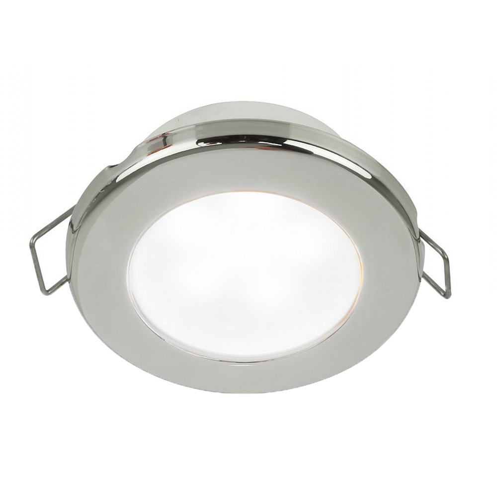 HellaMarine EuroLED 75 3" Round Spring Mount Down Light - White LED - Stainless Steel Rim - 12V