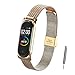 Onlyct per Mi Band 4 Cinturino Mi Band 3 Strap, Mi4 Cinturino in Acciaio Inossidabile Braccialetto da Polso Cinturini di Ricambio Metallo Strap Extendable per Xiaomi Mi Band 3/4 Braccialetto(Oro Rosa)