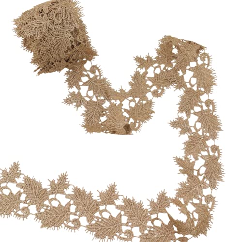 Idongcai Gold Lace Trim With Leaves, Gold Metallic Venice Lace, Guipure Lace Trim For Wedding Bridal Dress Diy Sewing Craft Diy Craft,Home Decor(4.8 Yards) #TOP10