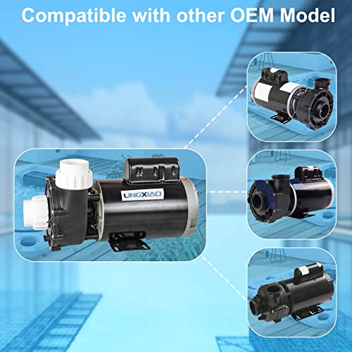 Image of SPA Pump, Single Speed SPA Hot Tub Pump - 56 Frame LX SPA Pump Motor 4HP, 220-240V, 2 inch Port (Model: 56WUA400-I)