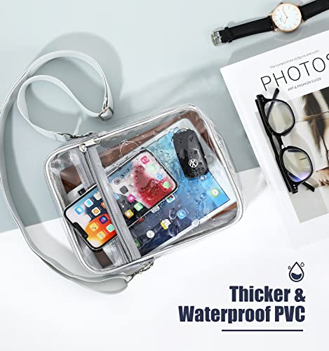 MoKo Clear Bag Stadium Approved for Women, Large Capicity Crossbody Bag with 2 Pockets and Zipper2