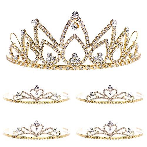 Anderson's Gold Hazel Queen & Alisa Princess Tiara Set, 5-Piece