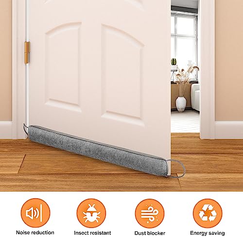 Heavy Door Draft Stopper Under Door Noise Blocker Front Door Insulation Door Draft Guard Weatherproof Strip Energy Efficient Door Accessory (32Inch Grey) #TOP4